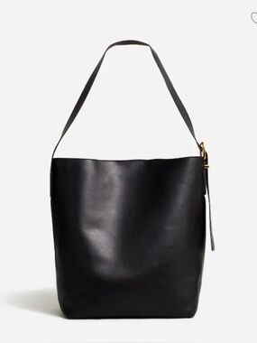 Madewell The Essential Bucket Leather Tote True Black NWT
